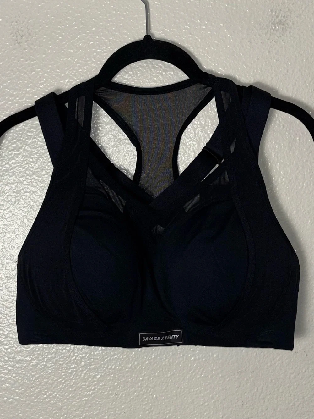 NWT Savage X Fenty Breakthru High-Impact Sports Bra Caviar Black women's 36D